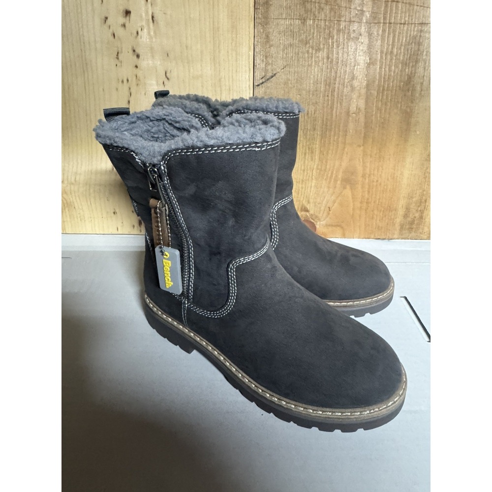 Bench Julie Boots Women's Size 6 Gray 331047 Side Zip Fleece Lined Winter Ankle
